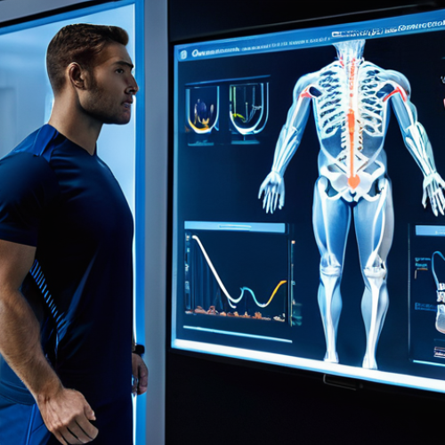 Home 17 스포츠의학 직업에 대한 인사이트 - **Prompt 1: Advanced Diagnostics and Biomechanical Analysis**
"A male athlete, muscular and in p...