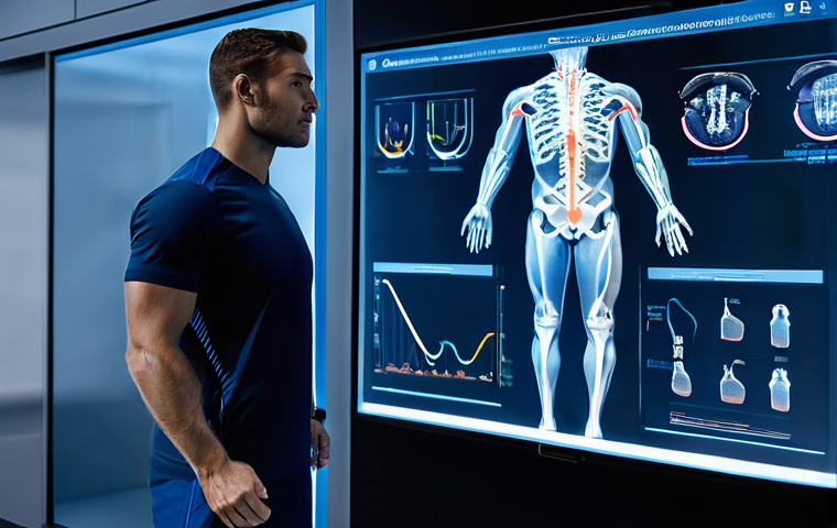 스포츠의학 직업에 대한 인사이트 - **Prompt 1: Advanced Diagnostics and Biomechanical Analysis**
    "A male athlete, muscular and in p...