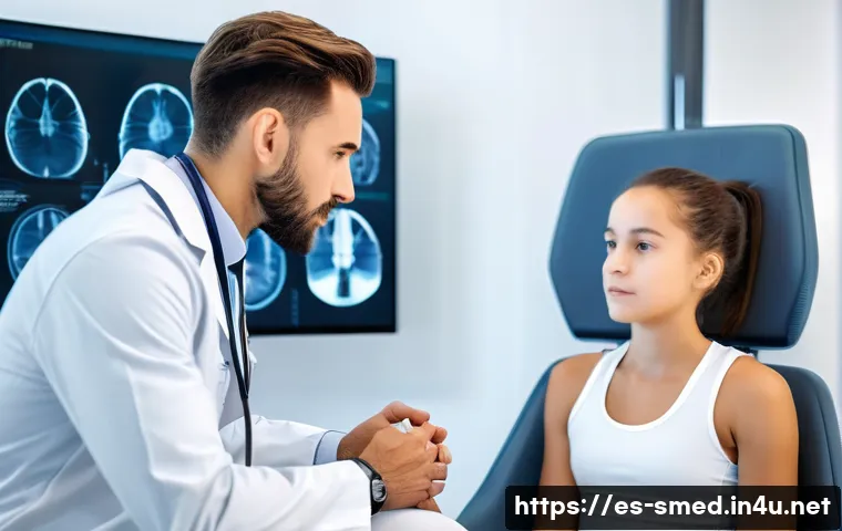 스포츠의학 연봉 및 직무 특성 - A professional sports medicine doctor consulting with a young athlete in a modern private clinic in ...