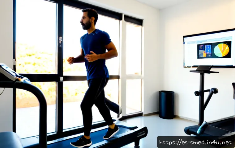 스포츠의학 최신 연구 결과 - Photorealistic sports medicine research scene in a modern Spanish university biomechanics laboratory...